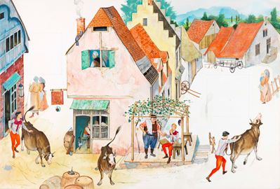 Illustrazione per la fiaba “Giannetto Fortunato”, tempera e acquerello su cartone (1967)