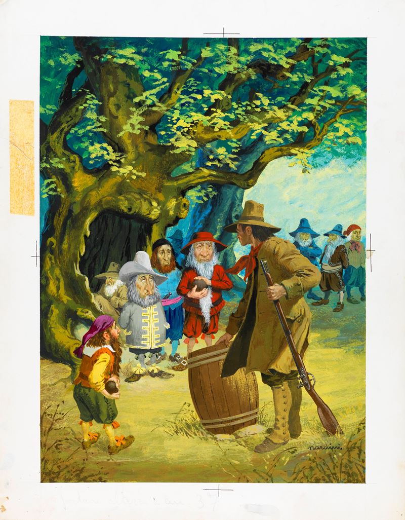 Sani (sandro Nardini) - Nardini, Rip Van Winkle — tempera su cartone, 1961
