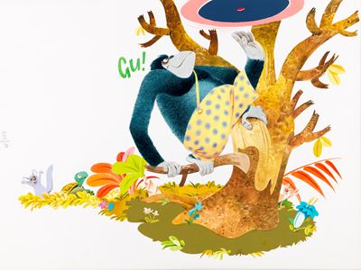 Illustrazione per “Bongo gorillino del Congo”, tempera su cartone, 1970