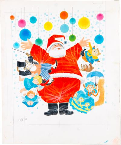 Tutto Natale (copertina), tempera su cartone