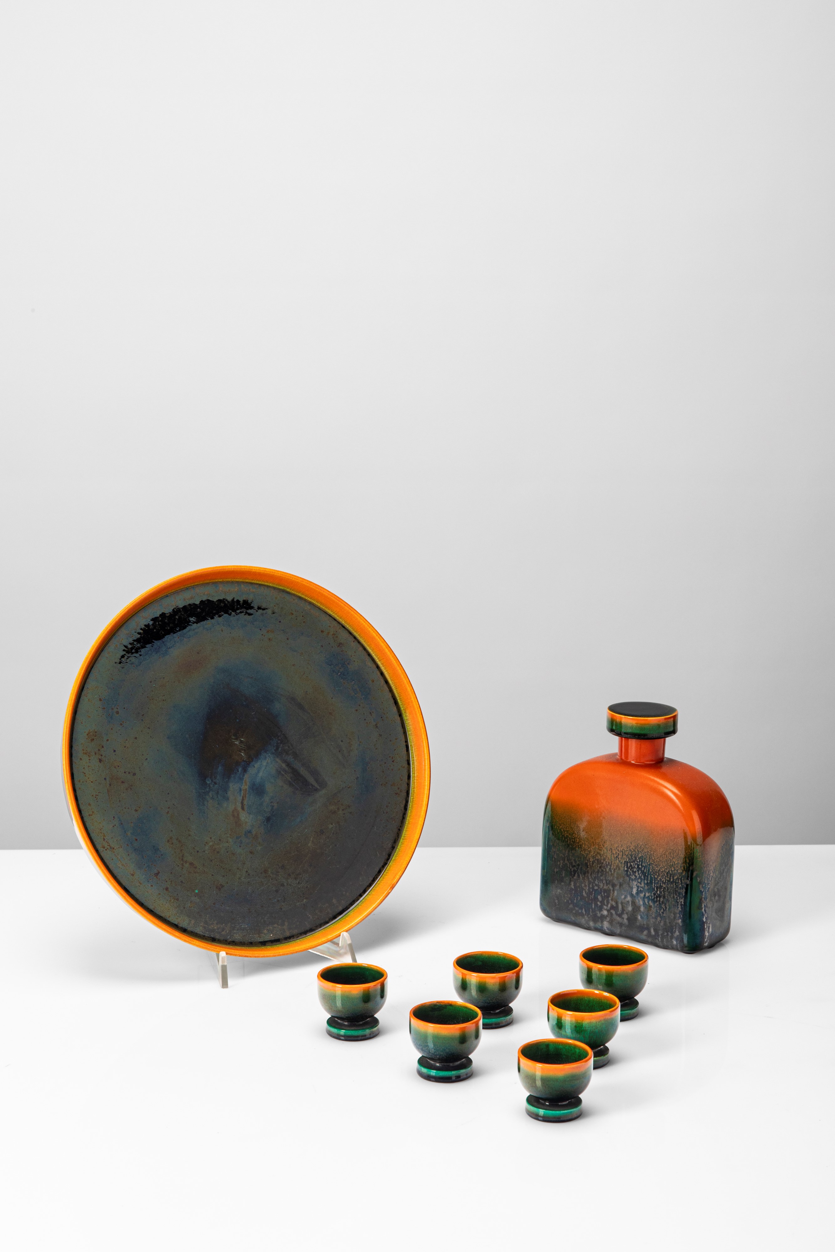 Manifattura Galvani - Servizio da liquore in ceramica dipinta (1930 circa)