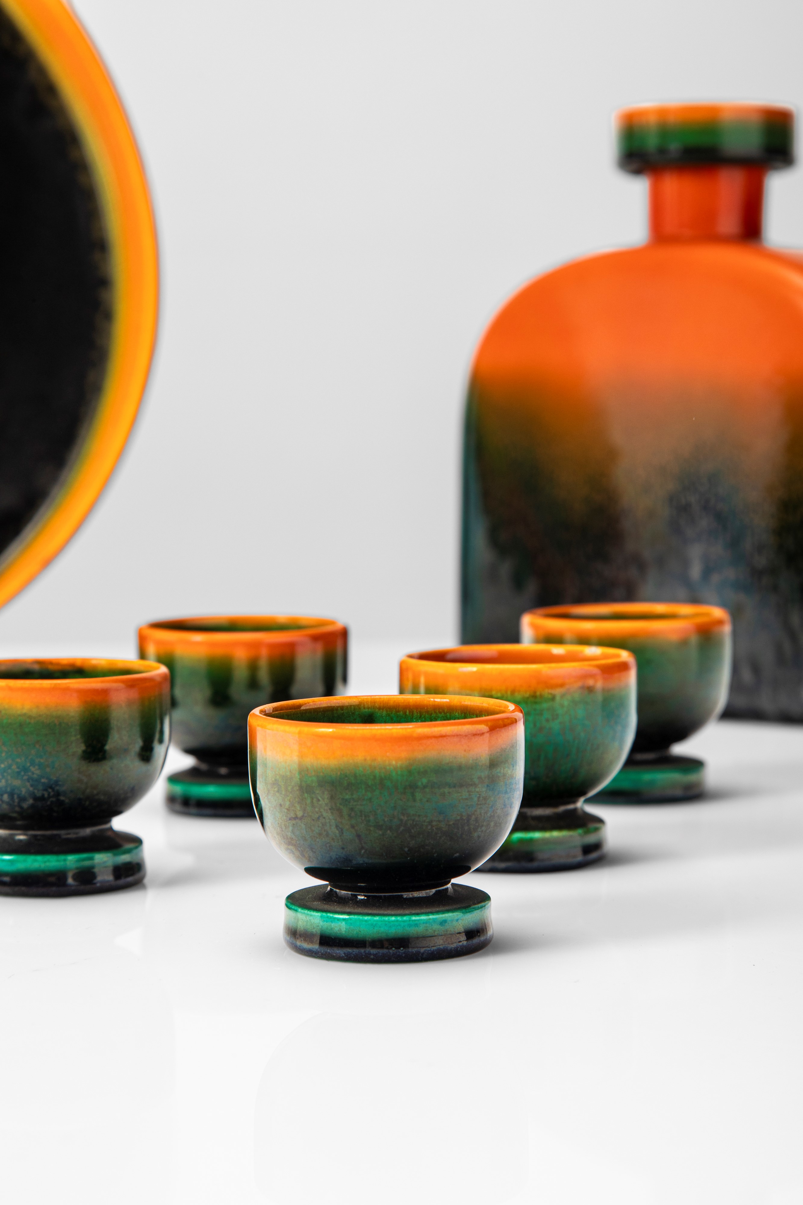 Manifattura Galvani - Servizio da liquore in ceramica dipinta (1930 circa)