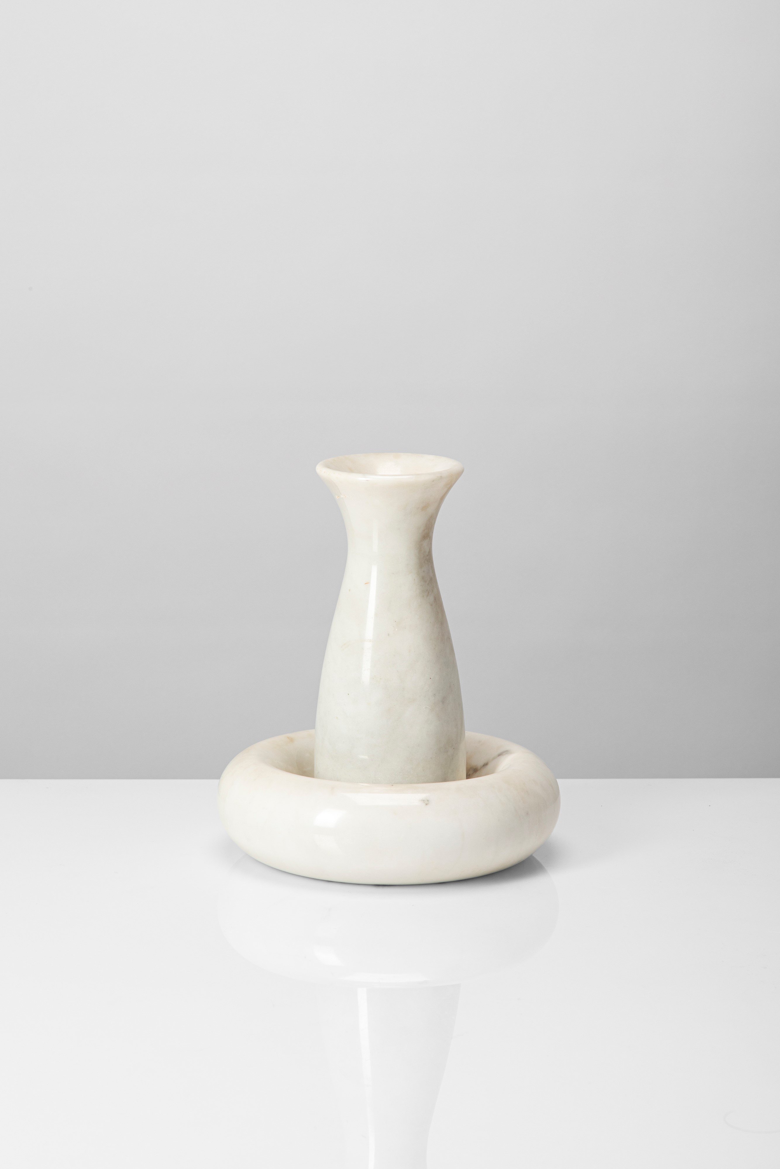 Angelo Mangiarotti - Vaso e porta oggetti in marmo bianco
