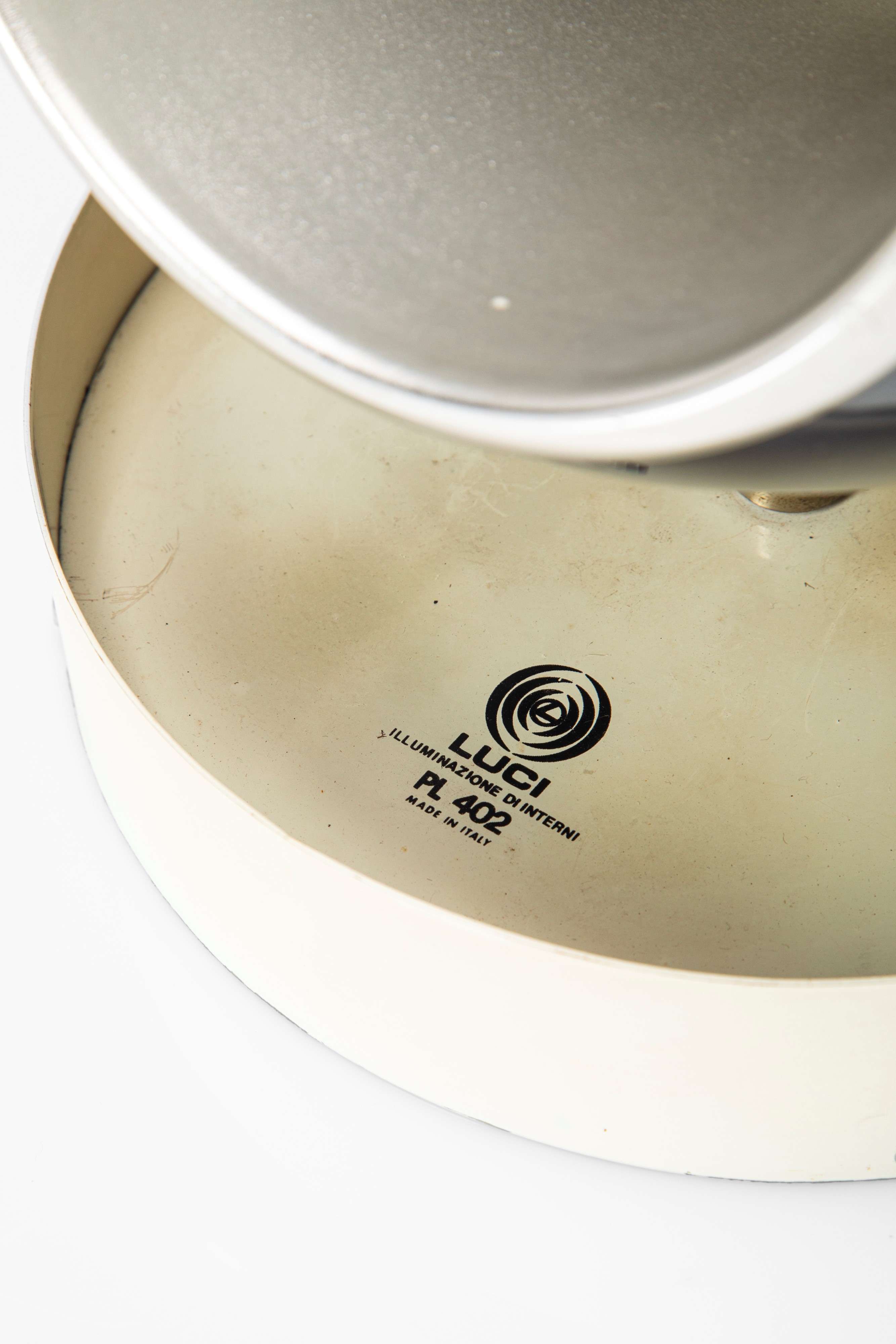Luci - Coppia di lampade da tavolo, metallo verniciato, design 1970 circa