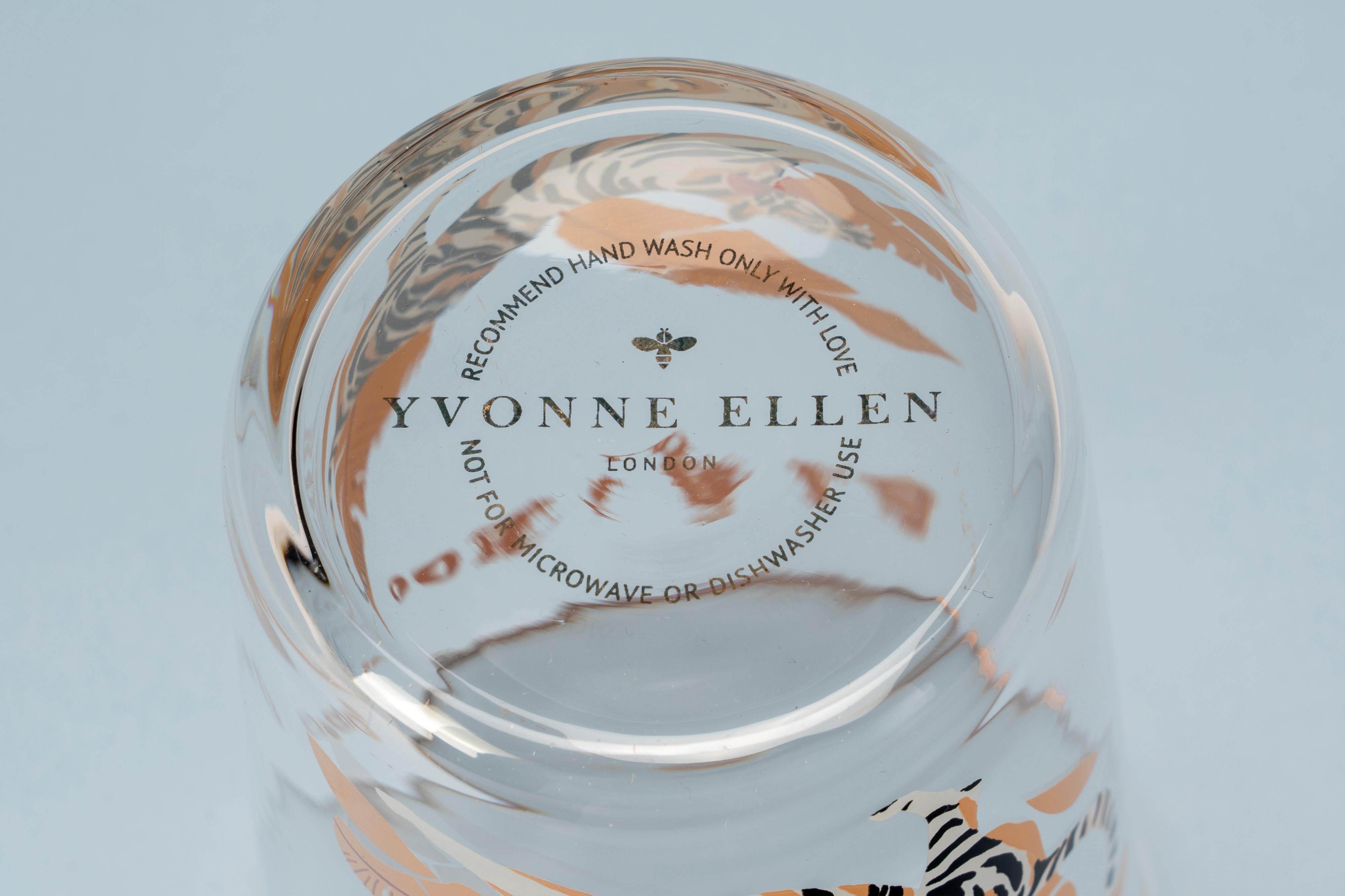 Nove highball glasses, collezione Yvonne Ellen London, a decorazioni animali differenti