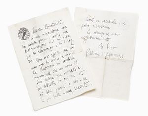 Gabriele D'Annunzio - Lettera 