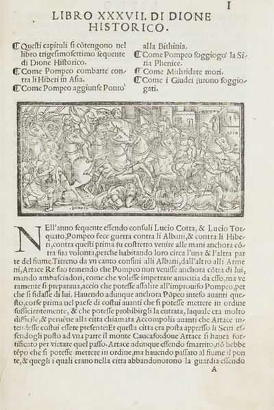 Dione Historico delle Guerre & Fatti De Romani: Tradotto di Greco in Lingua Vulgare, per M. Nicol...