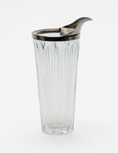 Mixing Glass in Cristallo con Bordo in Metallo Argentato e con Stirrer
