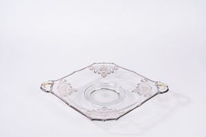 Centrotavola in vetro con decori in sterling