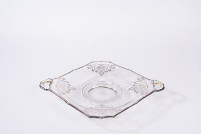 Centrotavola in vetro, decori floreali con componenti in sterling