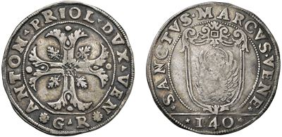 Antonio Priuli (doge), Scudo della croce da 140 soldi, argento (Venezia)