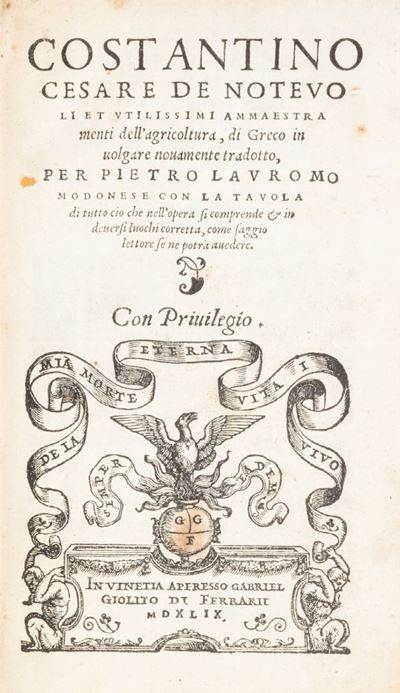 Costantino Cesare De Notevoli Et Utilissimi Ammaestramenti Dell’agricoltura