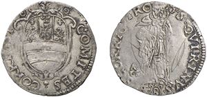 Monetazione anonima dei dei Conti Gerolamo, Gilberto, Camillo e Fabrizio (1569 - 1580) - Giulio da 8 soldi, s.d., Correggio.