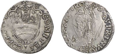 Monetazione anonima, Giulio da 8 soldi (Correggio), argento