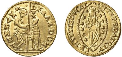 Francesco Donà, Zecchino dogale, oro (Venezia, XVI secolo) s.d.