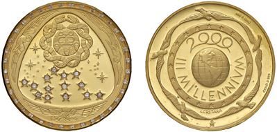 Medaglia Aurea Limited 2000 dedicata all’America, oro con diamanti