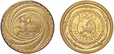 Opus Laura Cretara, Medaglia Aurea Limited 2000 dedicata all’Europa in oro con diamanti