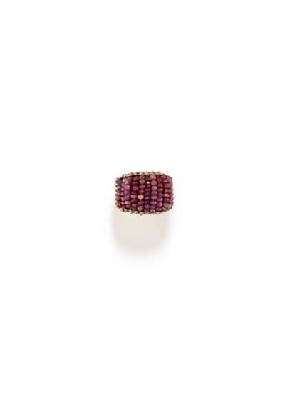 Anello con rubini in oro rosso 8k