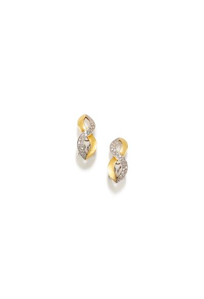 Orecchini con diamanti in oro bicolore 18k