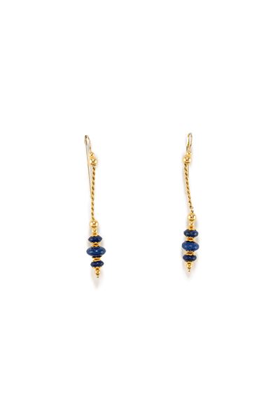 Orecchini con lapislazzuli, oro giallo 18k