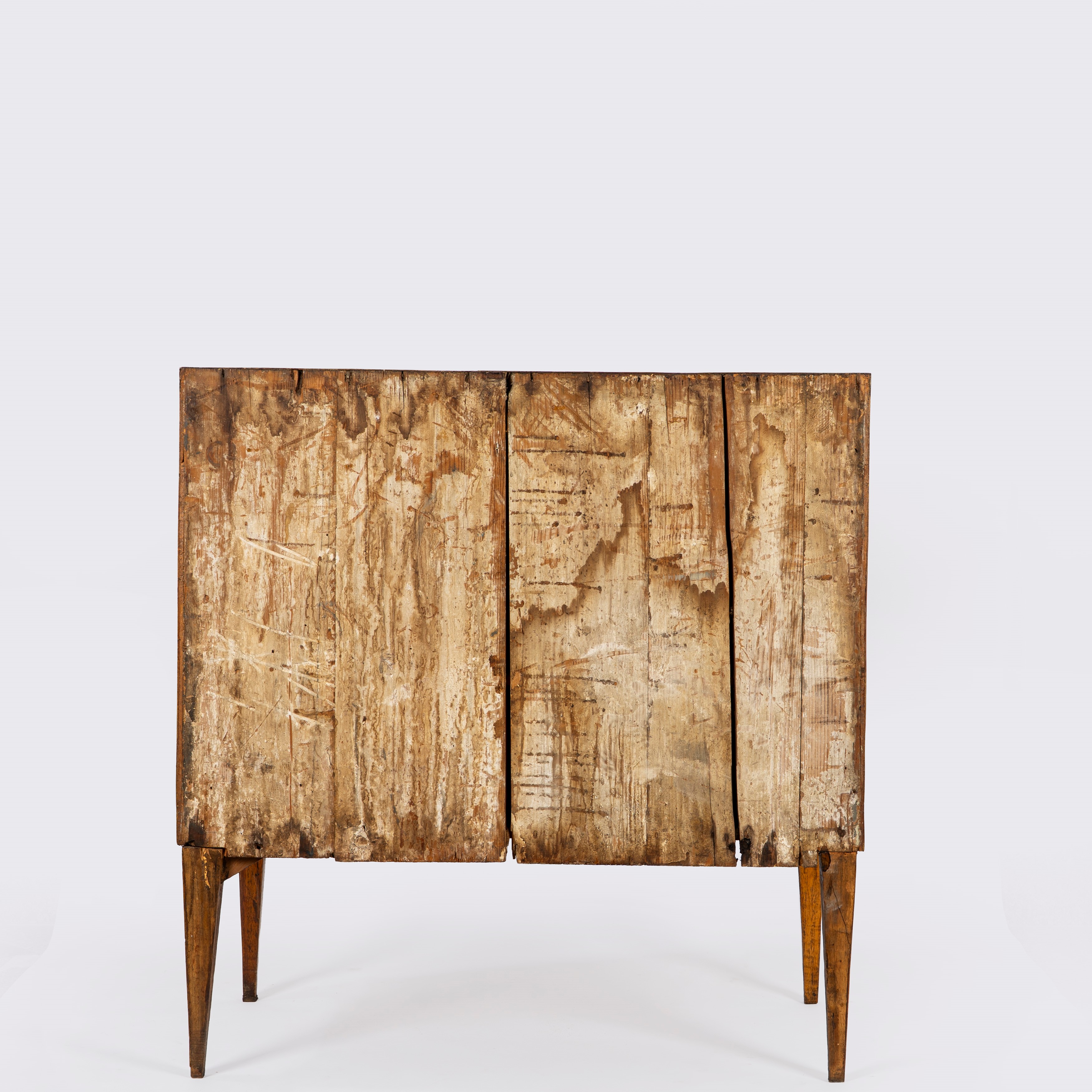 Cassettoncino in legno intarsiato in stile Luigi XVI, tre cassetti