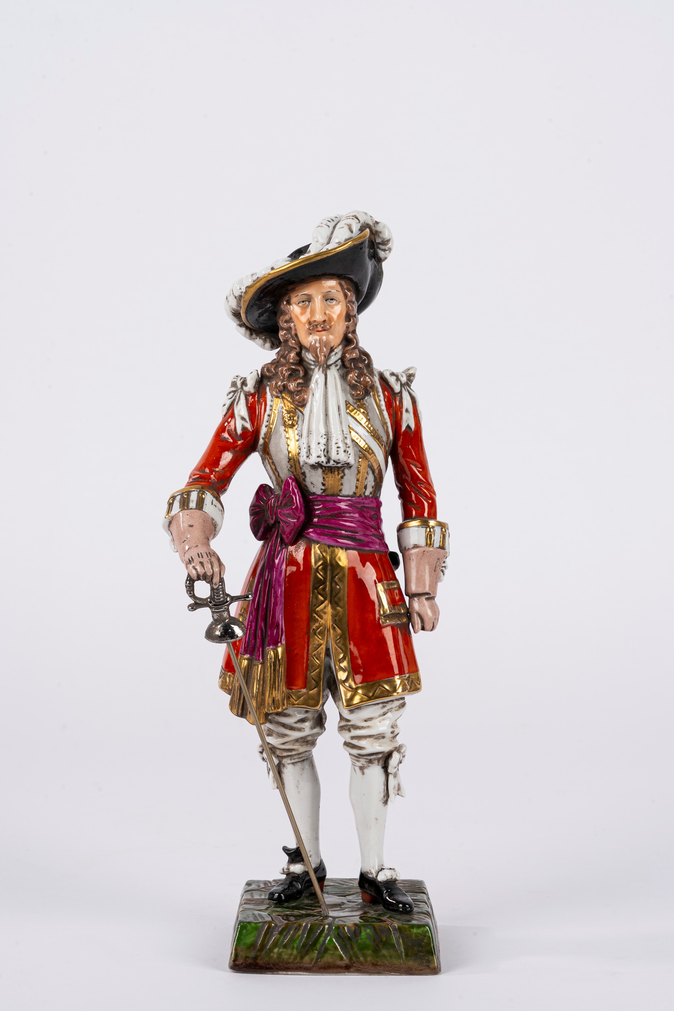 Collezione di 11 soldatini e statuine in porcellana policroma, Capodimonte/Herend/Ludwigsburg, XX...