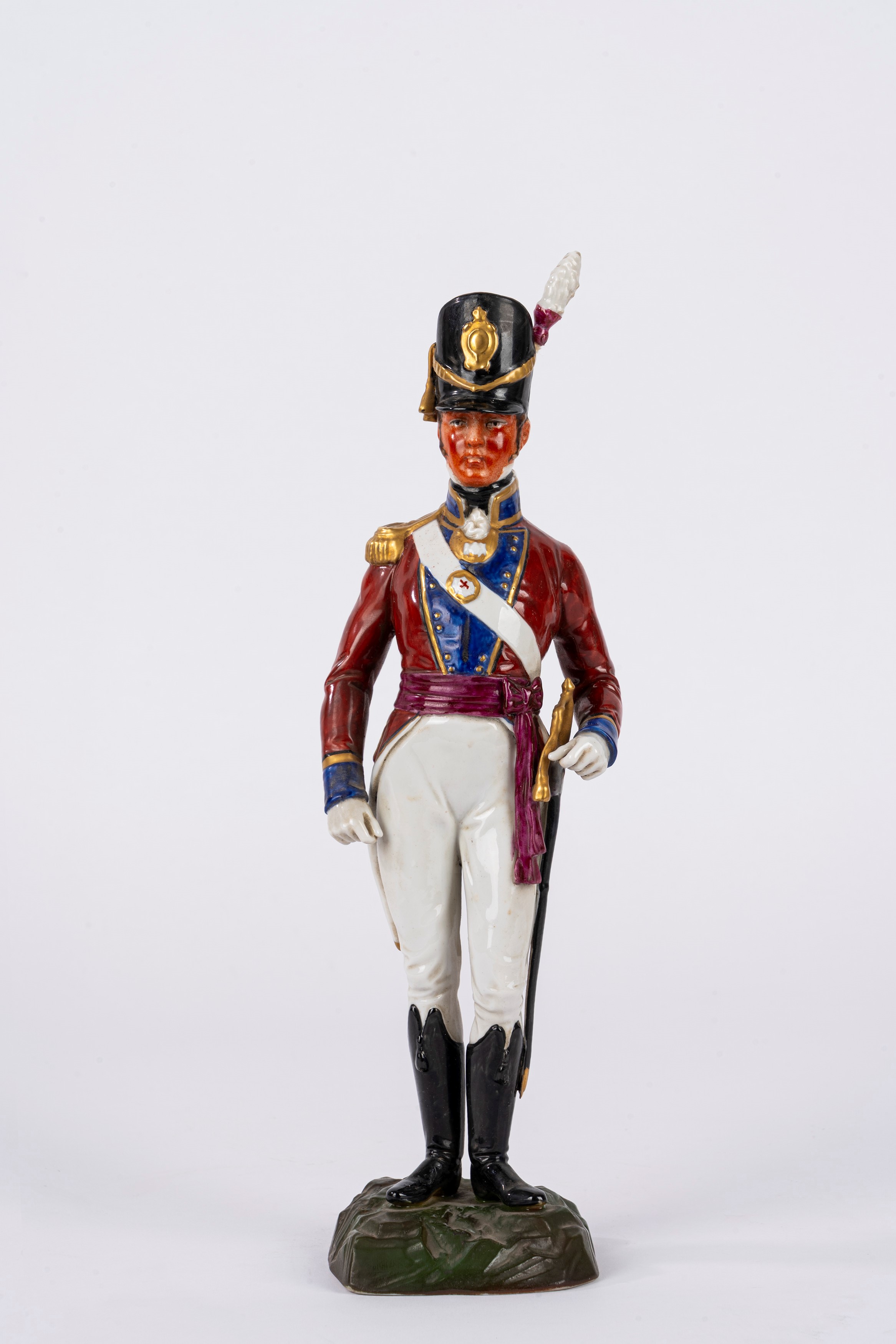 Collezione di 11 soldatini e statuine in porcellana policroma, Capodimonte/Herend/Ludwigsburg, XX...