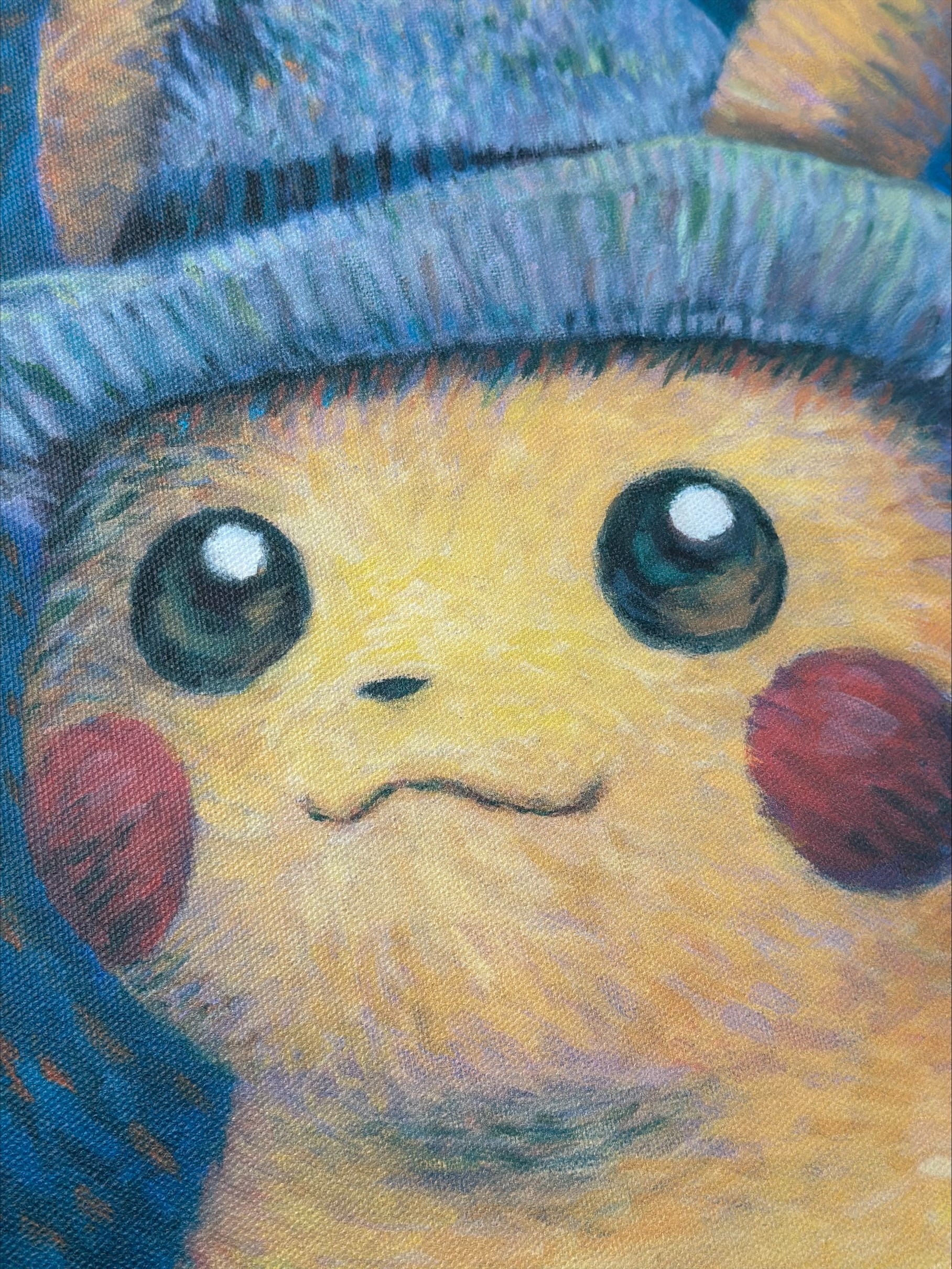 Lotto promozionale Pokémon, Pikachu con cappello in feltro grigio (carta), tela e plush