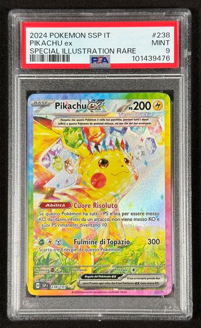 Pikachu ex SSP (Special Illustration Rare) 238, certificata PSA 9