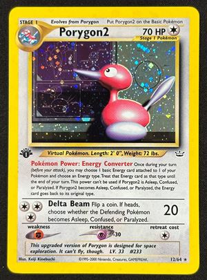 Porygon2 Holo Neo Revelation 1 Ed. NR 12 - RAW HOLO SWIRL