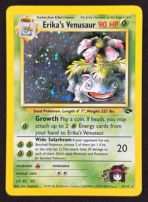Erika's Venusaur Holo Gym Challenge GC 4 ENG - RAW HOLO SWIRL