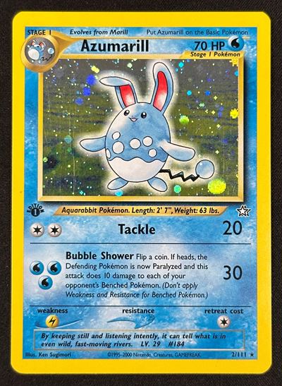 Azumarill, Holo Neo Genesis, 1ª edizione (NG), 2 ENG, RAW