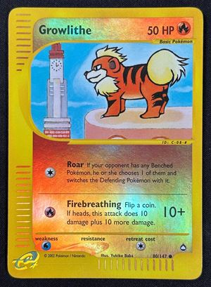 Growlithe Reverse Aquapolis AQ 90 ENG - RAW