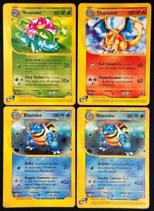 Complete set Charizard, Venusaur, Blastoise Starter Expedition ITA/ENG - RAW