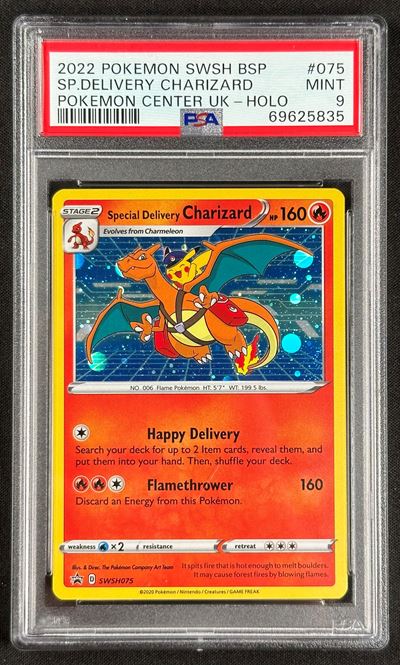 Date sconosciute, Special Delivery Charizard (ENG) SWSH075 — certificato PSA 9