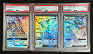 Gardevoir/Lycanroc/Drampa GX Shiny Hidden Fates ENG Lot - PSA 9 Sequential