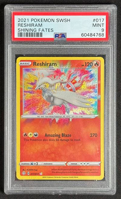 PLANETA Tsuji, Reshiram (Shining Fates) – Carta Pokémon in inglese, PSA 9