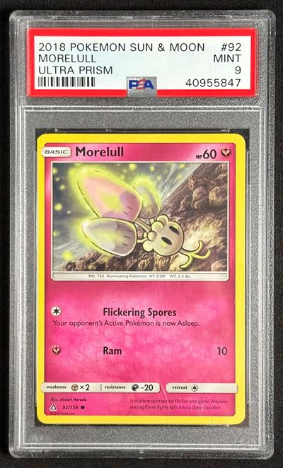 Morelull, Sun & Moon—Ultra Prism, PSA 9 (carta Pokémon in inglese)