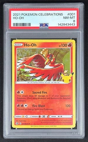 Ho-Oh - English - Pok&eacute;mon Celebrations - 2021 - PSA 8
