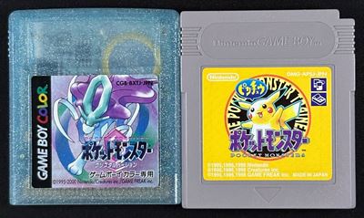 Pokémon Giallo e Pokémon Cristallo, cartucce originali giapponesi per Game Boy/Color
