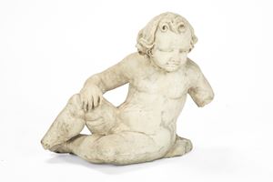 Putto in marmo bianco. Secolo XIX