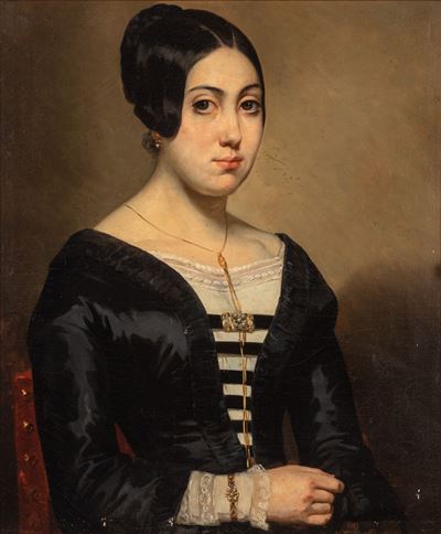 Ritratto femminile, olio su tela