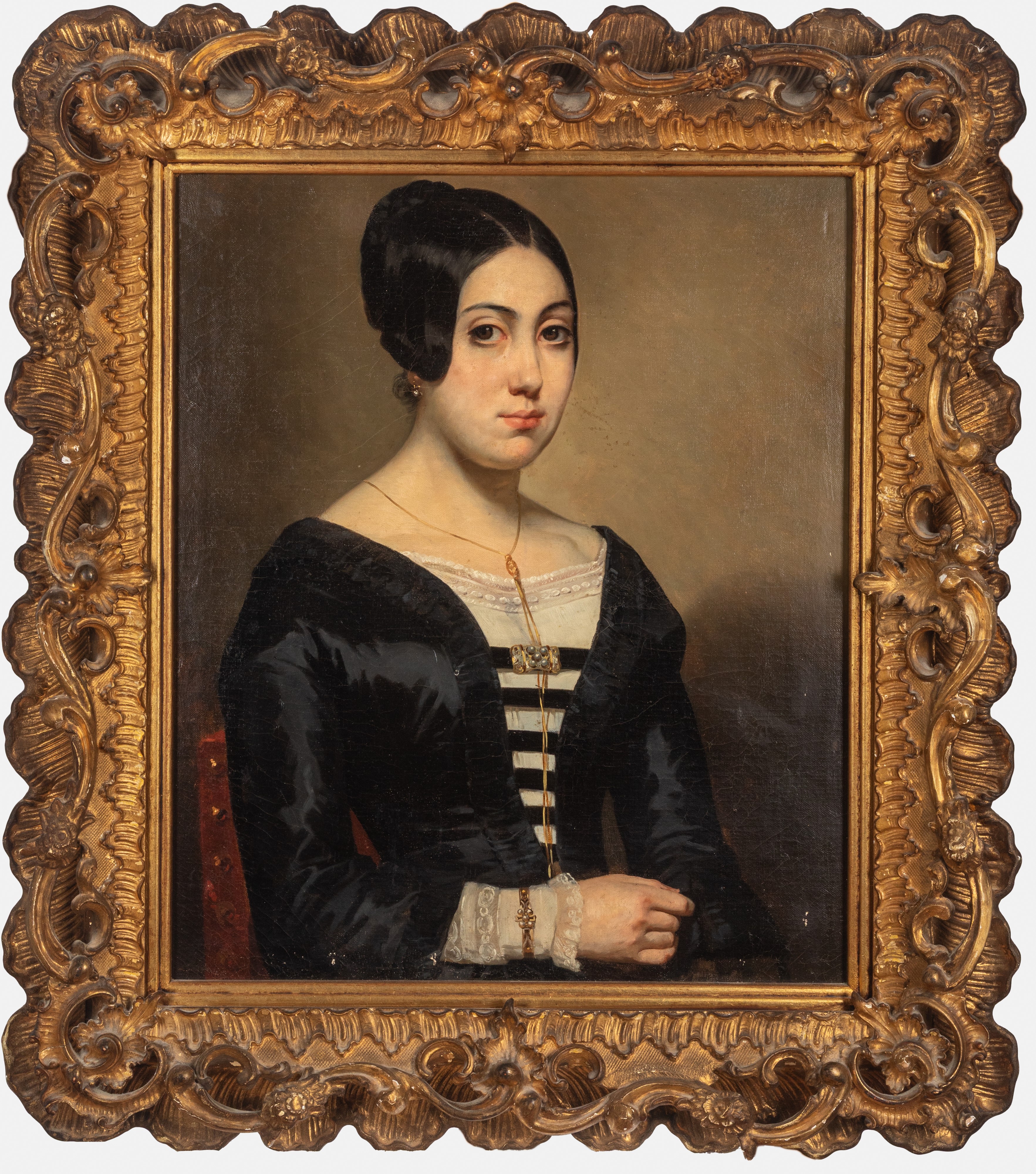 Scuola Europea, Secolo XIX - Ritratto femminile, olio su tela