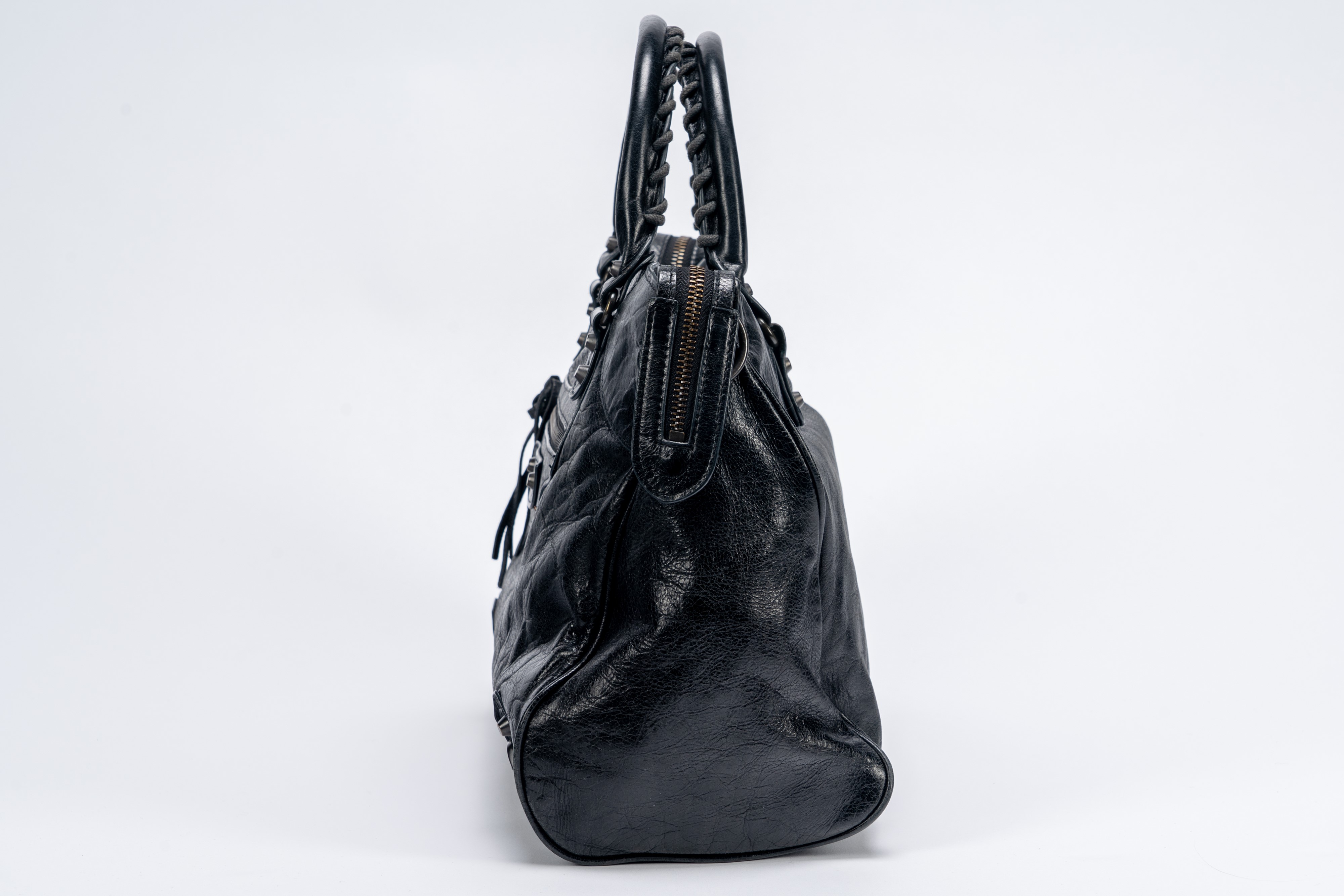 Balenciaga - Borsa City, in pelle nera con chiusura a cerniera