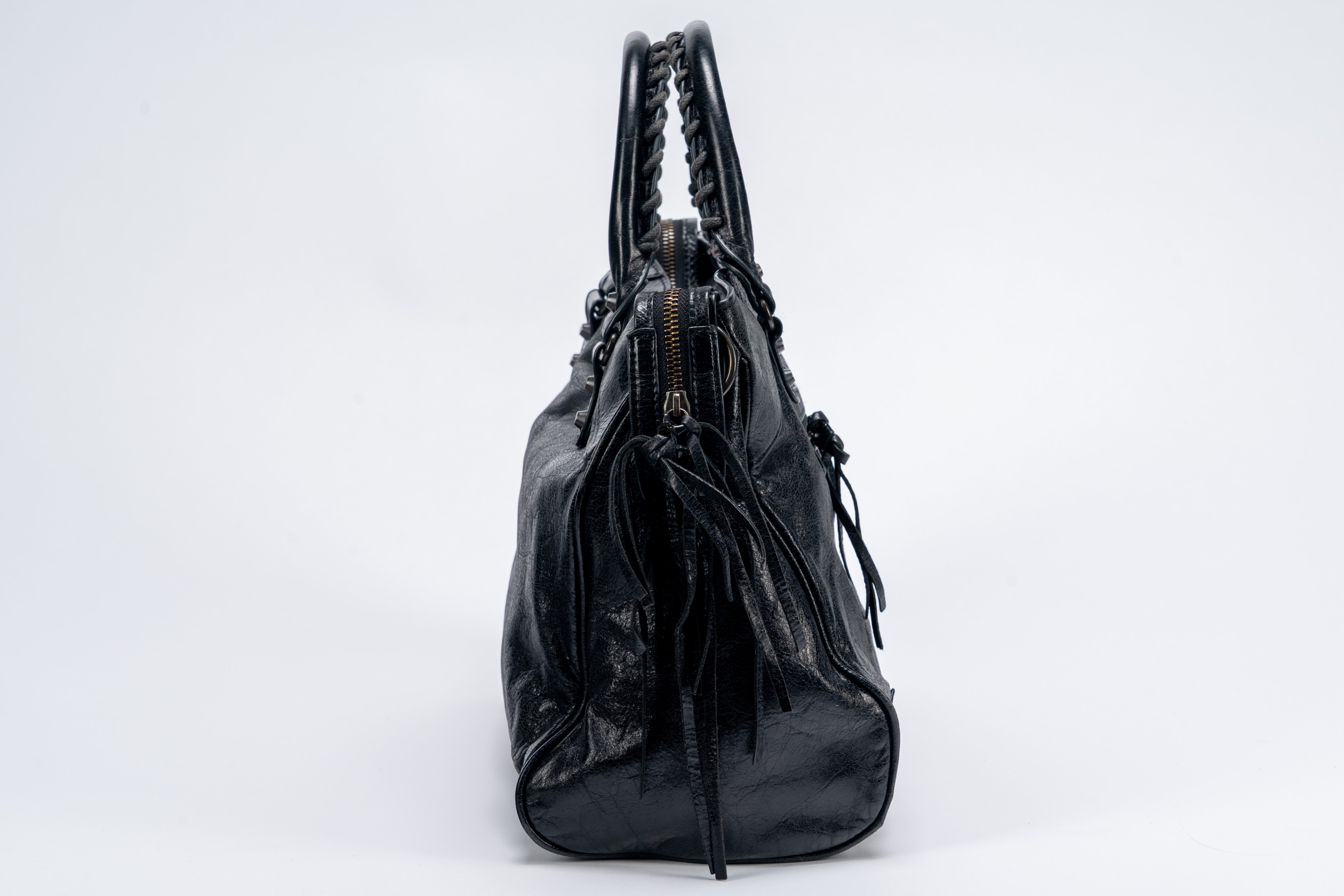 Balenciaga - Borsa City, in pelle nera con chiusura a cerniera