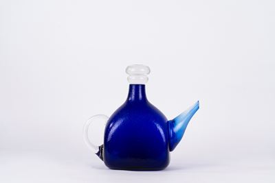 Probabilmente Seguso, Grande versatoio in vetro di Murano blu