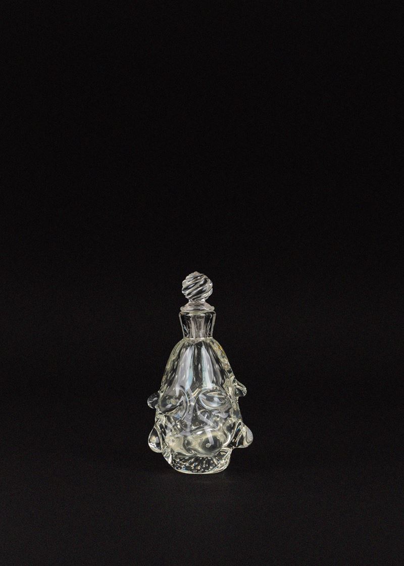 Ercole Barovier (probabile), Flacone in vetro di Murano “a Mugnoni” con tappo, anni ’50 del Novec...