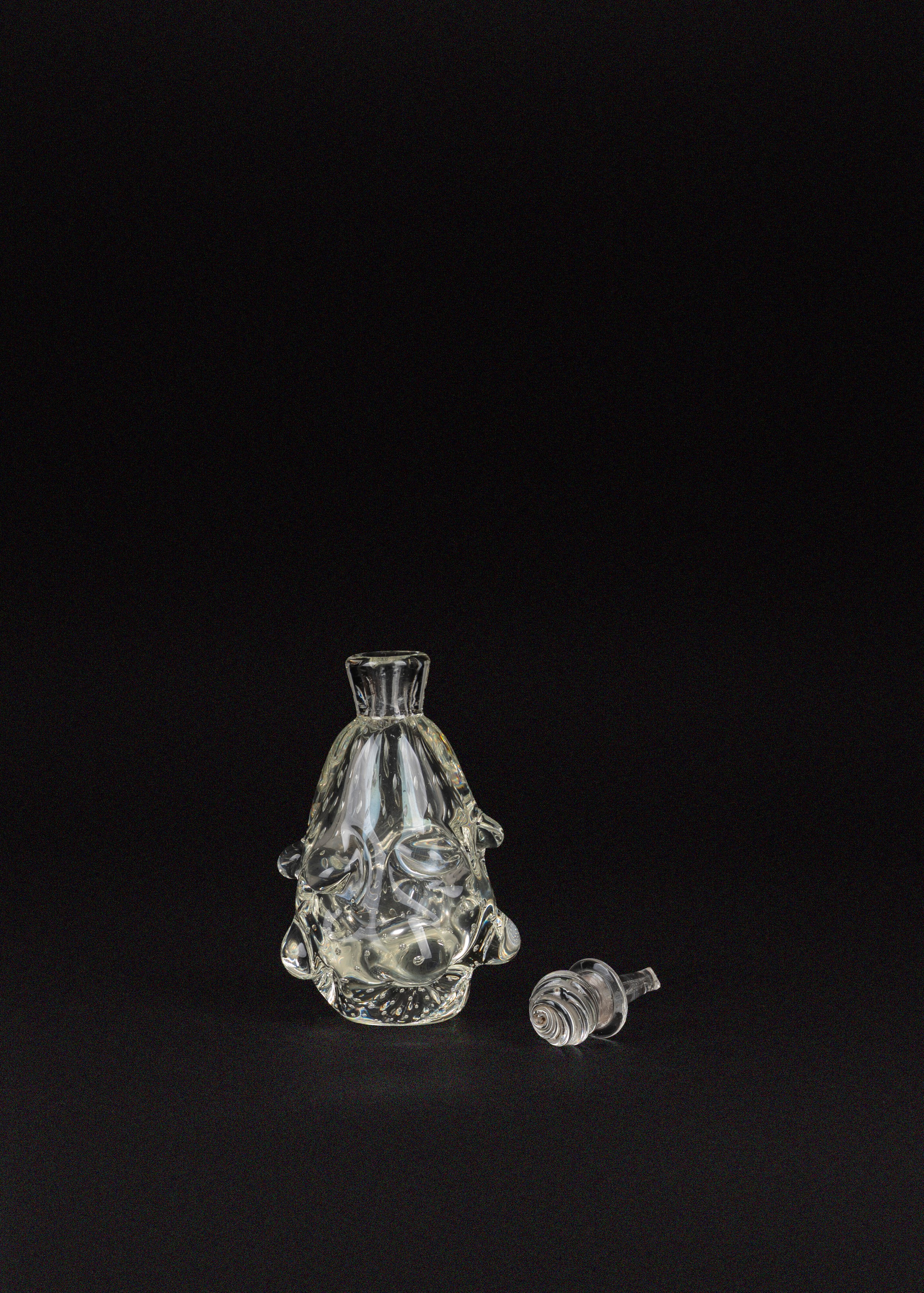 Ercole Barovier (probabile), Flacone in vetro di Murano “a Mugnoni” con tappo, anni ’50 del Novec...