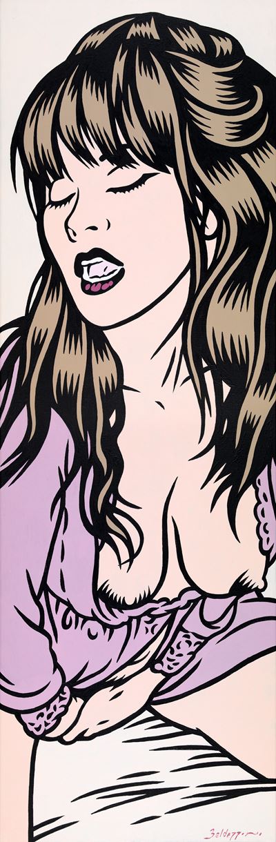 Gio! Gio! Gio!, acrilici su tela (30 × 90 cm), 2026