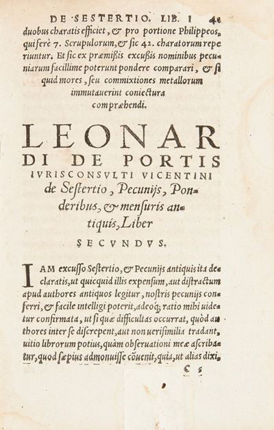 De Sestertio, Pecunijs, Ponderibus, & Mensuris Antiquis, Libri Duo